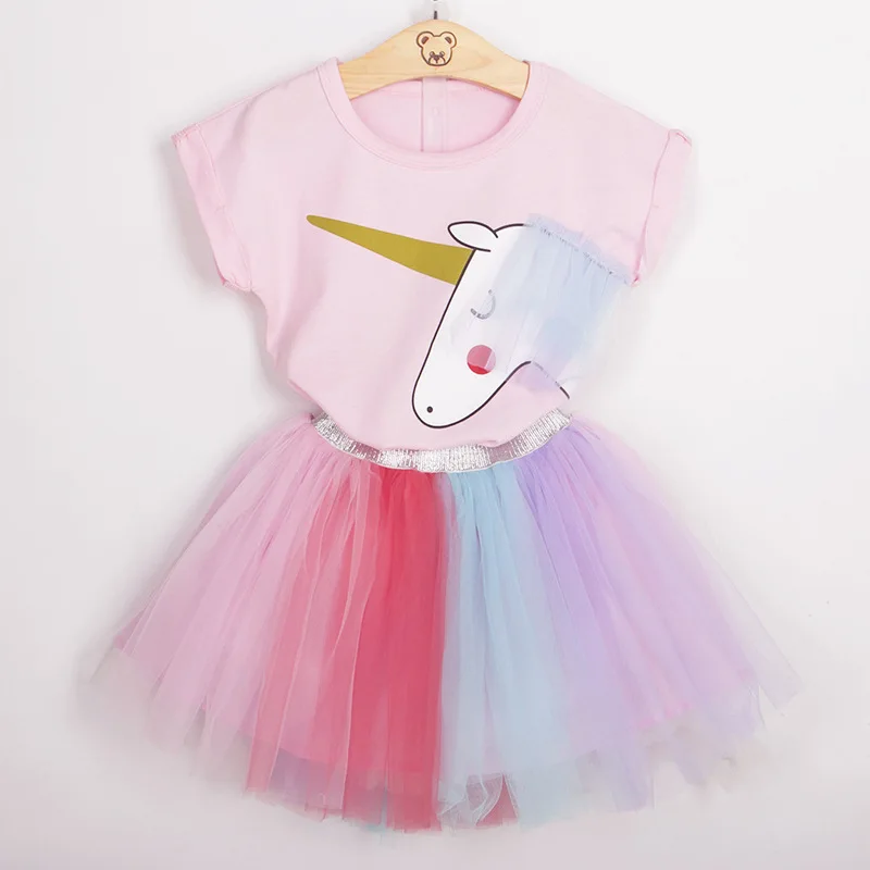 Ins nou stil fusta copii 2018 fete de vară colorate, fusta, tifon printesa rochie de printesa Unicorn