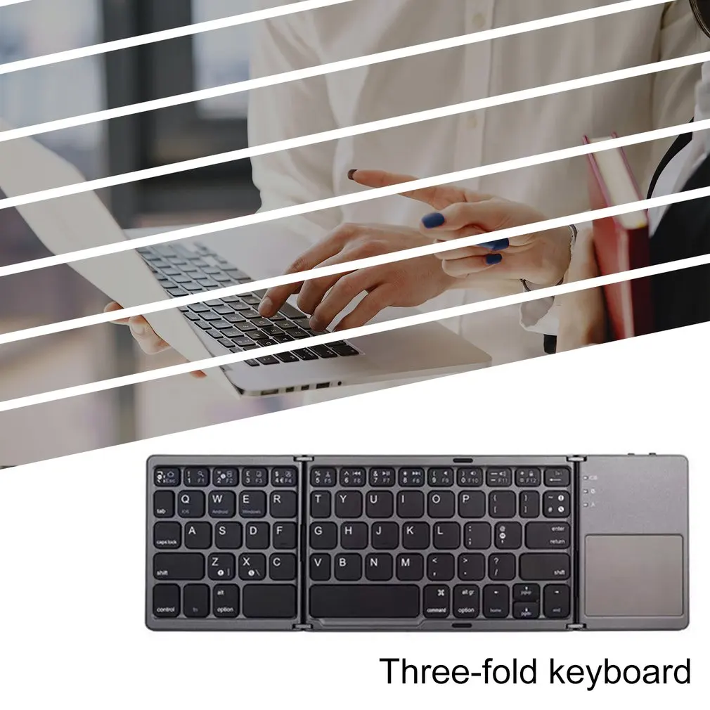 Mini folding tastatura Bluetooth Pliabil Tastatura Wireless cu Touchpad pentru Laptop-uri, Tablet PC Telefoane Mobile