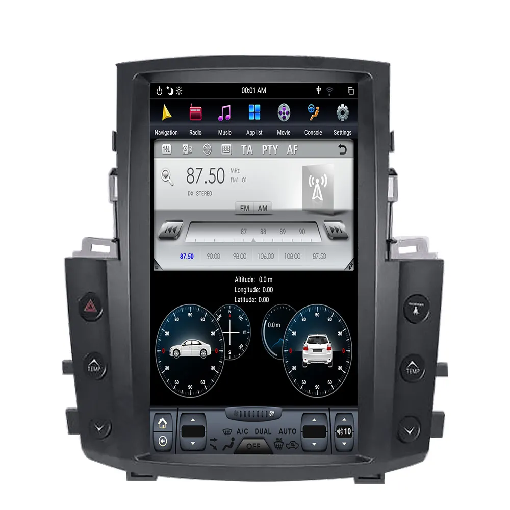 Aotsr Tesla ecran Vertical Android 8.1 Masina DVD Player Navigatie GPS Radio pentru Lexus LX570 2007-multimedia recorder WiFi