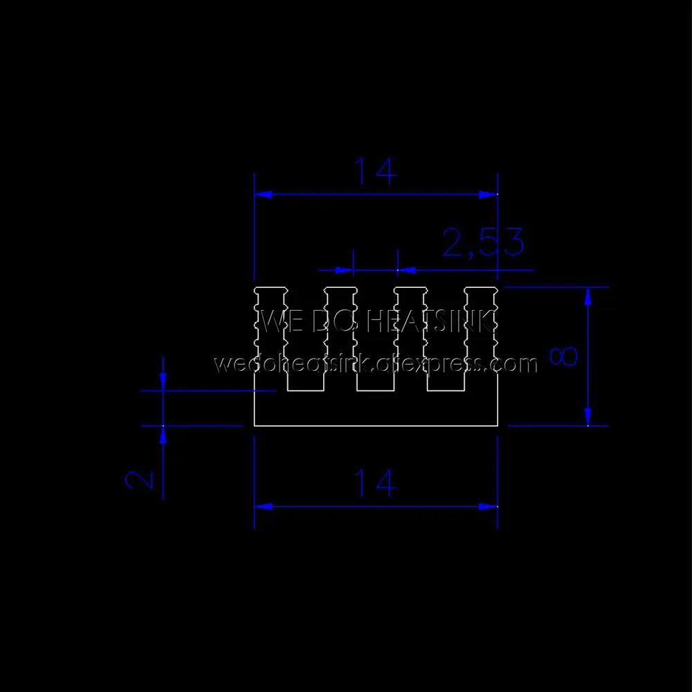 50pcs 14x14x8mm Heatsink Pasiv MOSFET Chipsink radiator Cu Pin Aripioare