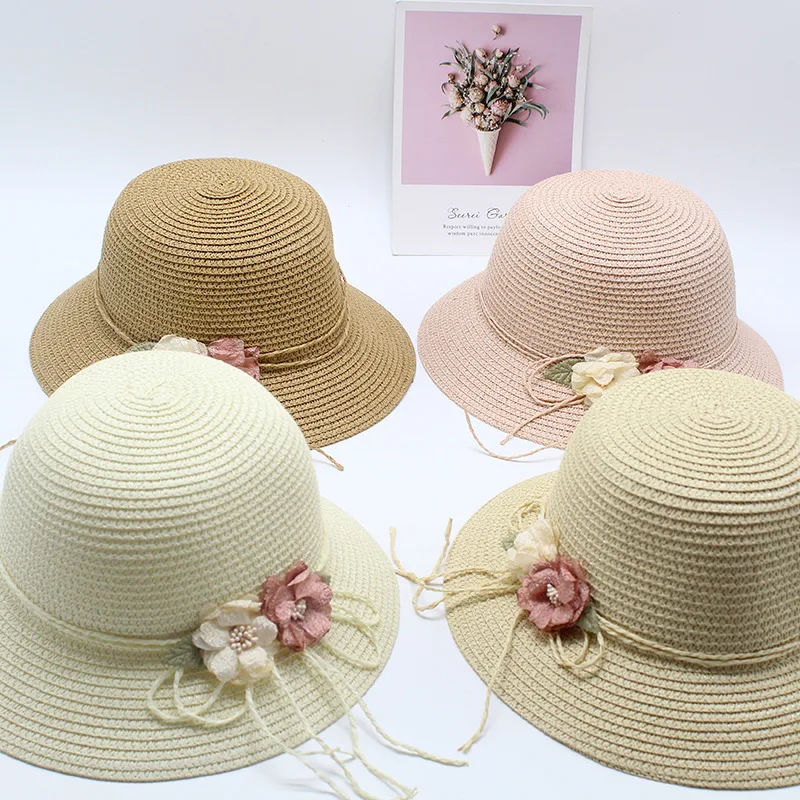 2020 Părinte-copil Fată Drăguț Flori Pălării de Soare pentru Femei Plaja Paie Pălărie cu Borul Larg Doamnelor Umbra Pălărie de Soare de Vară Pălărie de Protecție