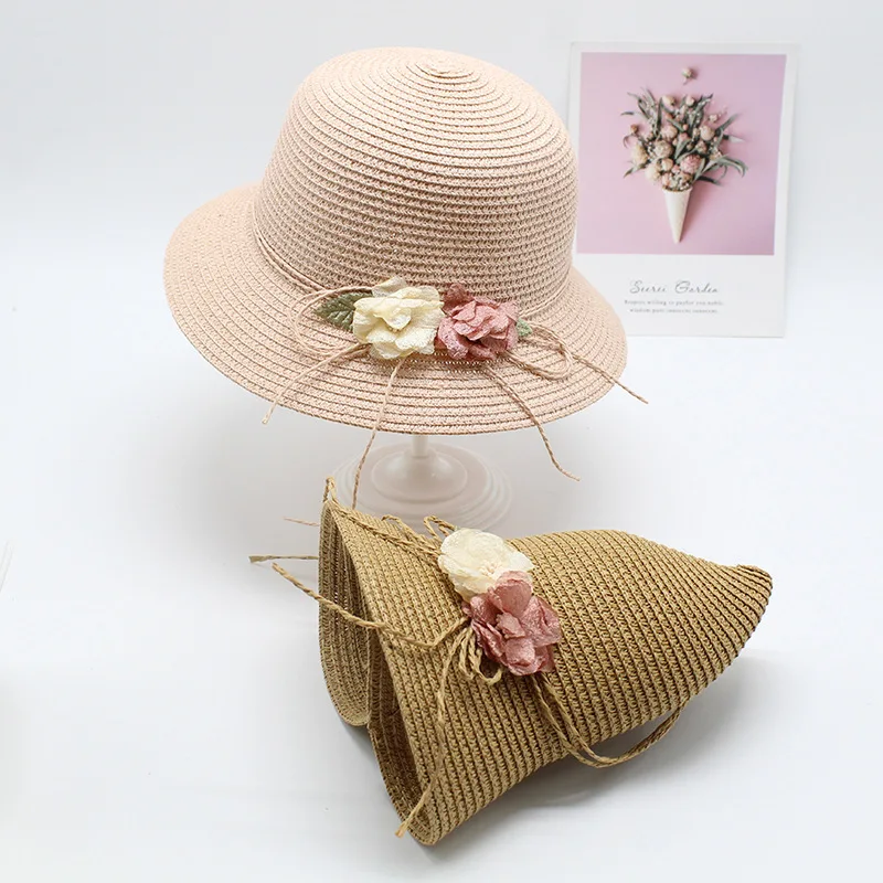 2020 Părinte-copil Fată Drăguț Flori Pălării de Soare pentru Femei Plaja Paie Pălărie cu Borul Larg Doamnelor Umbra Pălărie de Soare de Vară Pălărie de Protecție