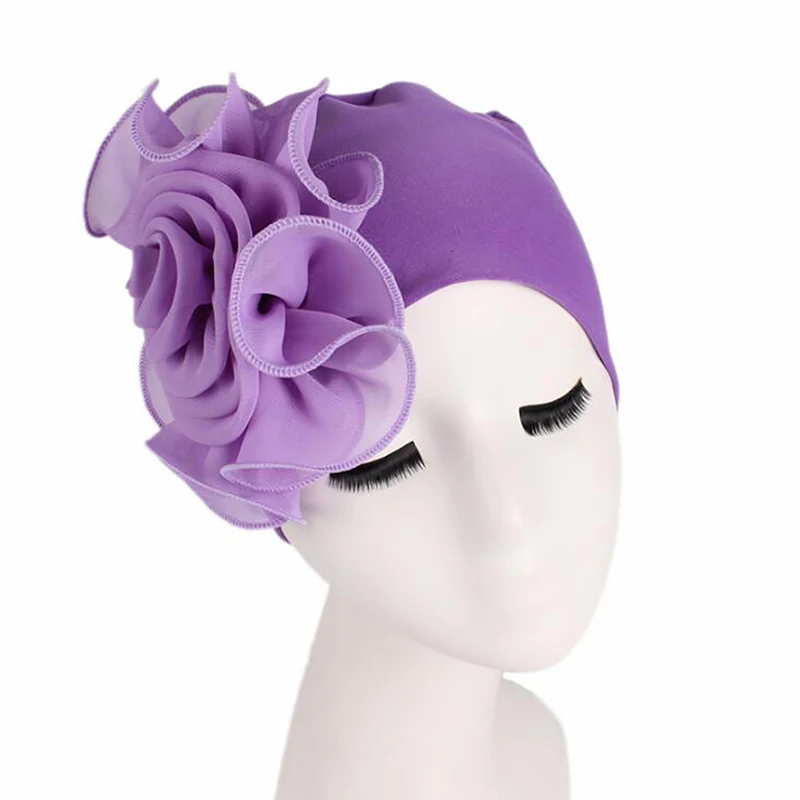 Femei Solide De Flori Elastic Turban Pălărie Chimioterapie Beanie Cap Eșarfă Folie Cap Pălării De Pacient Cu Cancer, Pierderea Parului Accesorii