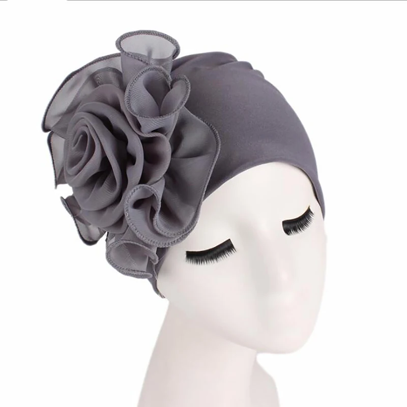Femei Solide De Flori Elastic Turban Pălărie Chimioterapie Beanie Cap Eșarfă Folie Cap Pălării De Pacient Cu Cancer, Pierderea Parului Accesorii