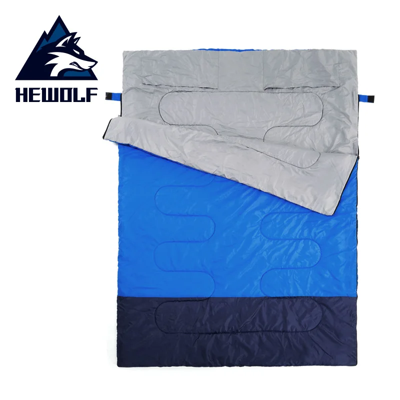 Hewolf 220*145cm Dublu Sac de Dormit de 3 Sezon în aer liber Camping, pentru Drumeții Cort Plic Saci de Dormit Cuplu Iubitor de Dormit Camp de Viteze