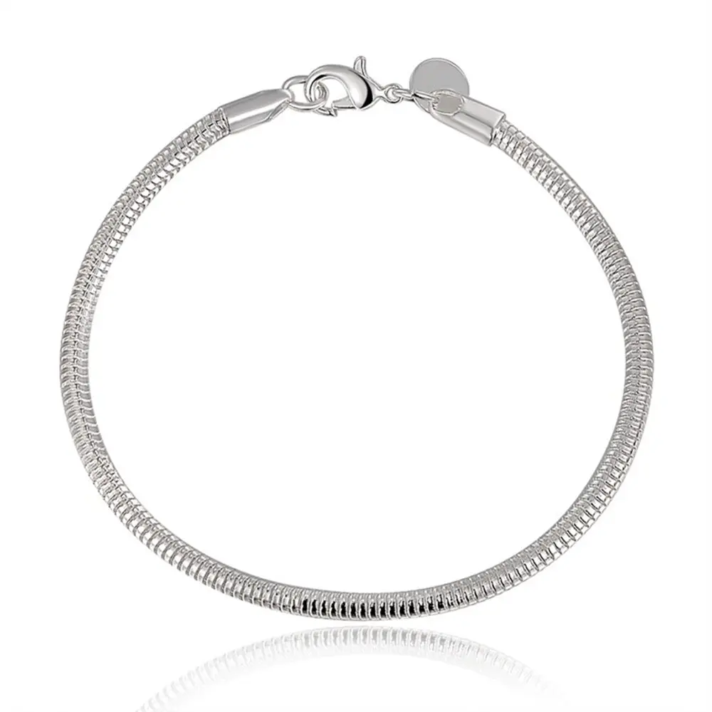 Aimarry Argint 925 de Bijuterii de Moda 3mm Șarpe Os Lanț Brățară Pentru Femei Barbati Farmec Petrecere de Ziua de nastere Cadouri de Nunta