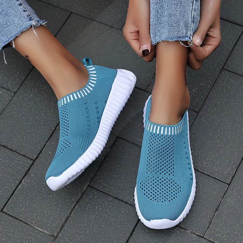 Moda Femei Ușoare Pantofi Plat Plasă Vulcaniza Pantofi pentru Femei slip-on de Mers pe jos Adidasi de Vara Respirabil Femeie Încălțăminte