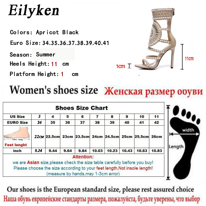 Eilyken 2021 Noi Etnice Șir de Mărgele Nit Femei Sandale Design Pompe de Sexy Capac Toc Doamna Sandale Pantofi mărimea 35-42