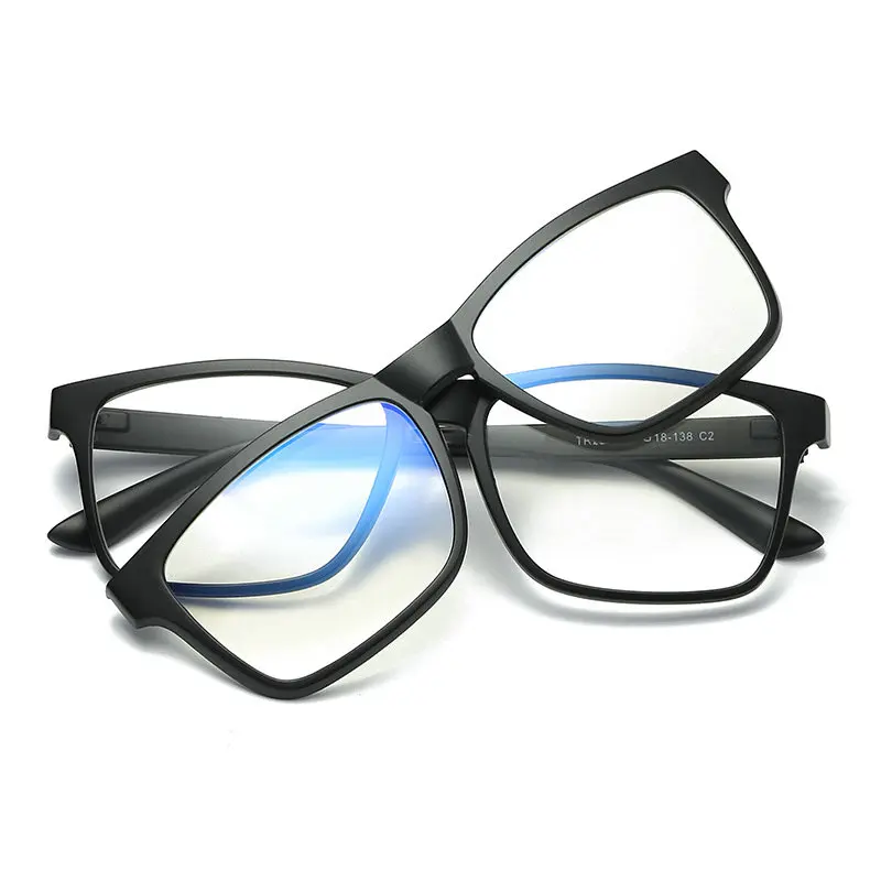 Retro 2 +1 Set Ochelari Unisex Oglinda Dreptunghi ochelari de Soare Polarizat Clip baza de Prescriptie medicala TR Lumina Albastră de Blocare Pahare NX