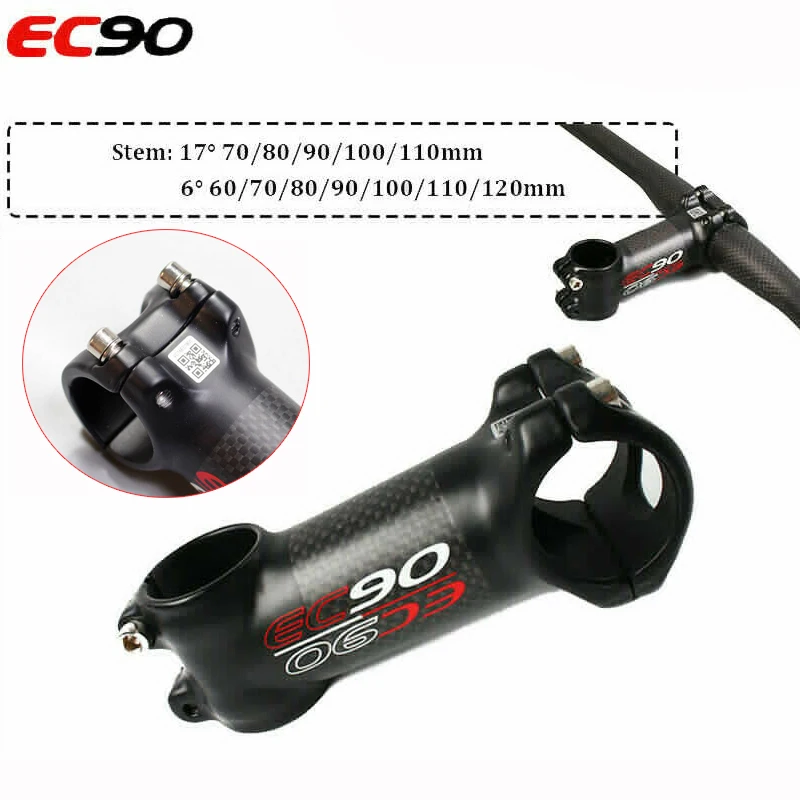 EC90 Potencia MTB Tija din Fibra de Carbon Coloană Rod Stem 31.8 mm Bicicleta Ghidon Stem 6/17 Gradul Accesorii pentru Biciclete 60-120mm