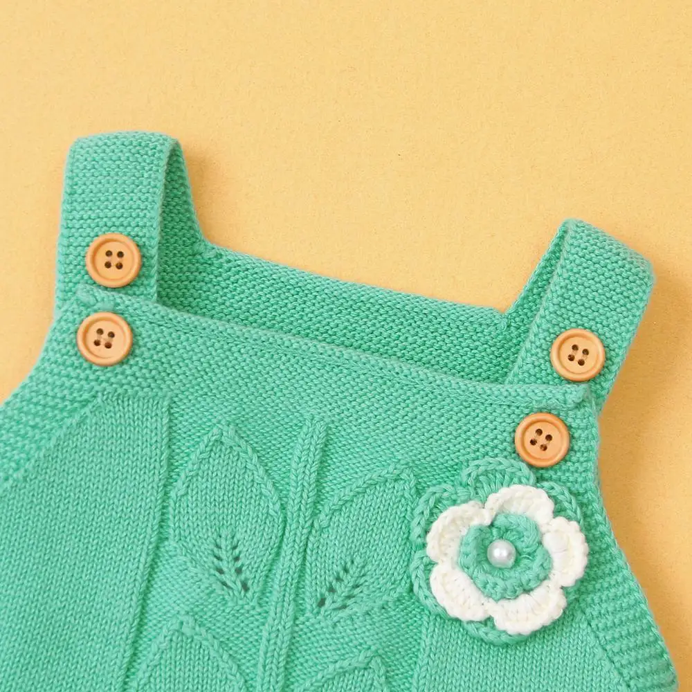 Floral De Moda Tricotate Pentru Nou-Născut Bebes Fete Bodysuits-O Singură Bucată Fără Mâneci Copii Copilul Pulover, Costume Copii, Costume
