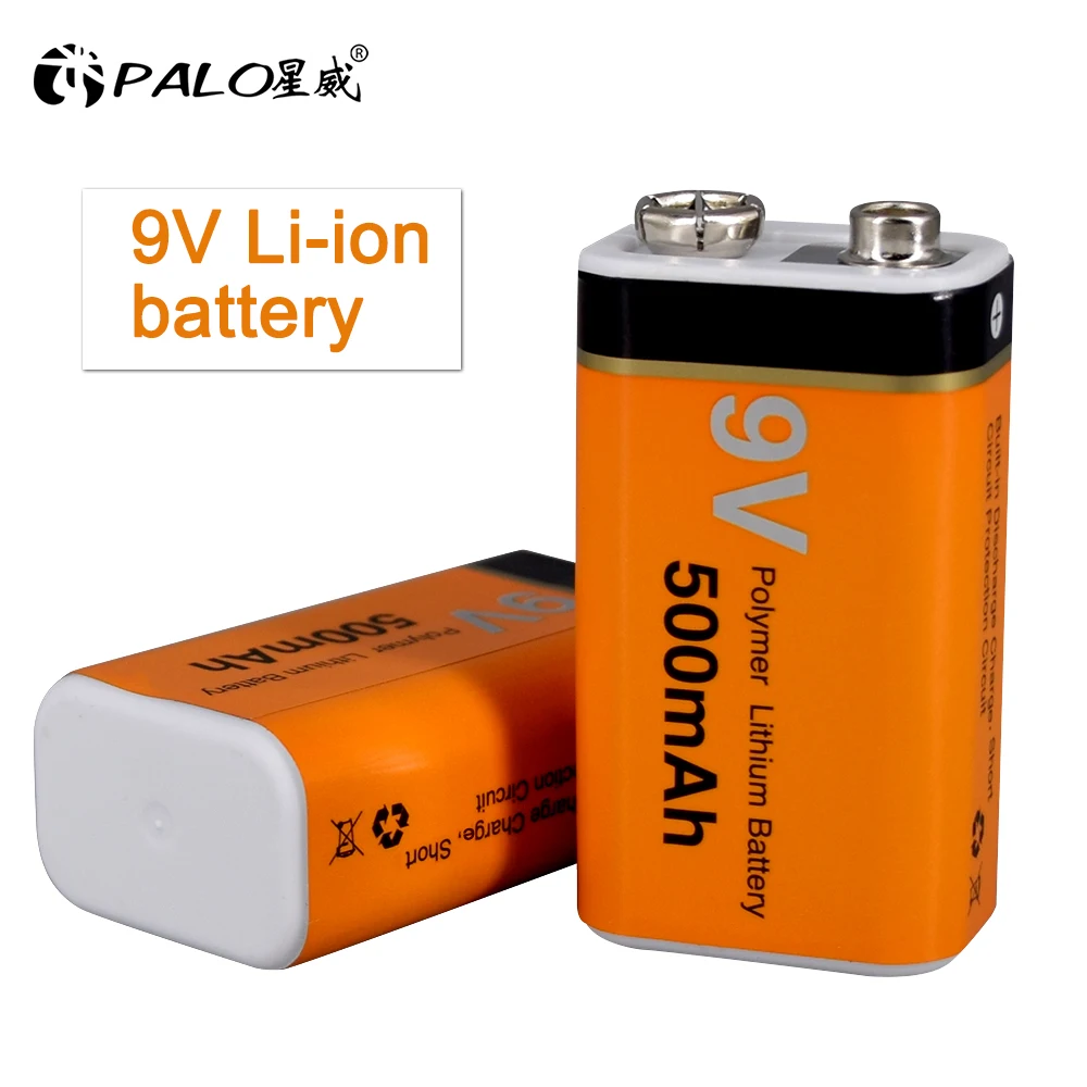 PALO 9V500MAH reincarcabile cu Litiu 9v baterie li ion 6f22 baterie reîncărcabilă