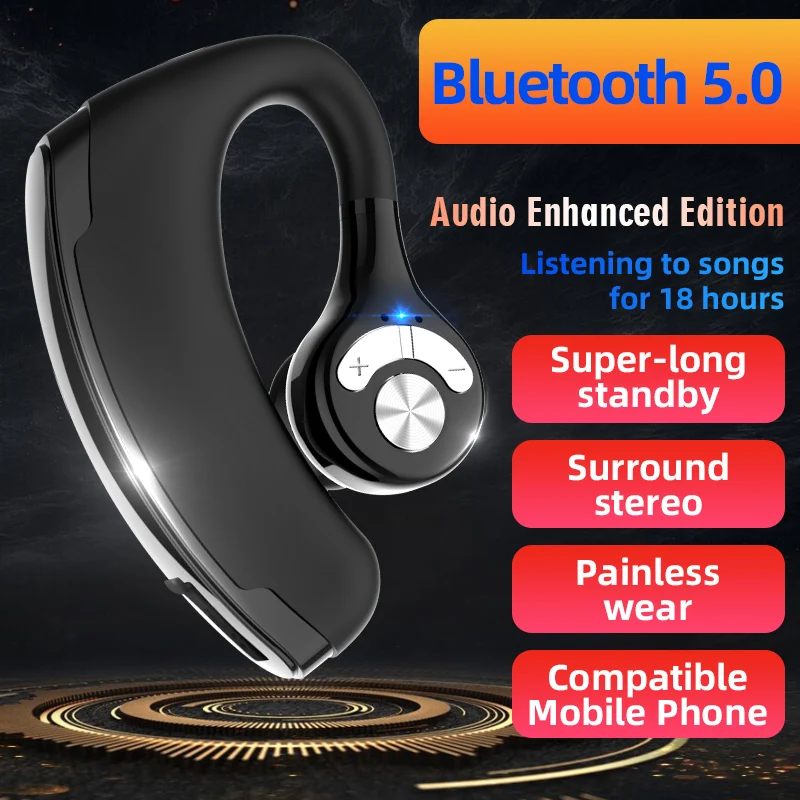 Noi V18 bluetooth 5.0 Cască Handsfree Wireless Casti Bluetooth Zgomot de Afaceri de Control fără Fir Bluetooth Căști Sport