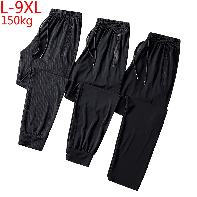 Noi Oamenii Vrac Plin de Talie Pantaloni de Gheață Rece Net Super Mare Moda Casual Pantaloni Imprimate Elastic Vara Marimea 5XL 6XL 7XL 8XL 9XL