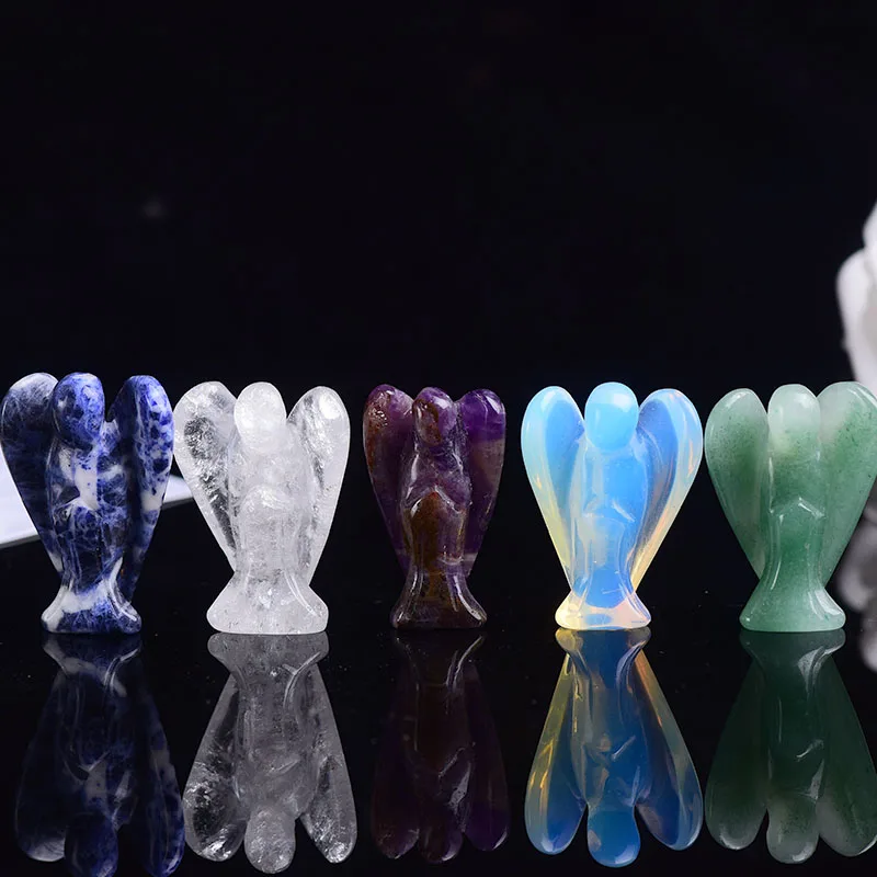 19-22g Cristal Natural Înger Păzitor Figurina Ametist Colorat Piatră de Vindecare Gem Meșteșug DIY Cadou Decor Acasă Ornamente