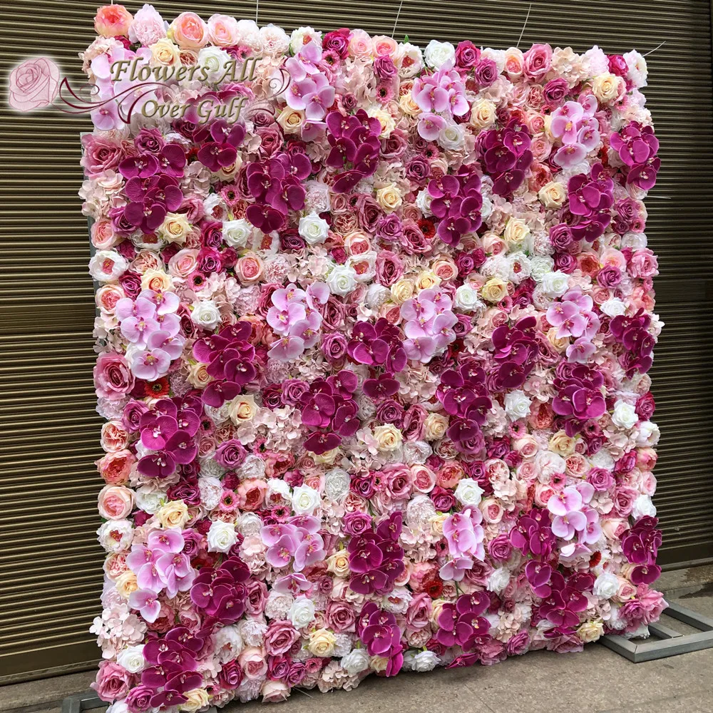 3D Artificiale FlowersWall Fierbinte Trandafir Orhidee, Bujor Roz Flori False Perete Pentru Petrecerea de Nunta Decor Decor