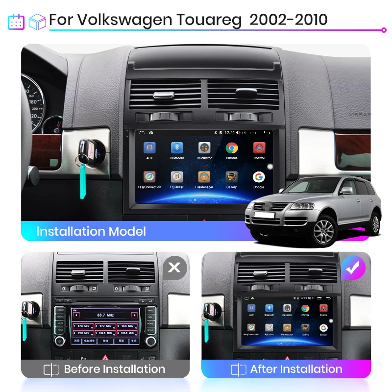 Junsun V1 Android 10.0 DSP CarPlay Radio Auto Video Multimedia Player Auto Stereo GPS Pentru Volkswagen Touareg 2002-2010 2 din dvd