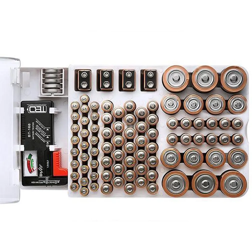 93 Grile Capacitate Baterie Tester Cutie de Depozitare de Măsurare Organizator Accesorii Transparente pentru AAA AA 9V C D Baterii ACEHE