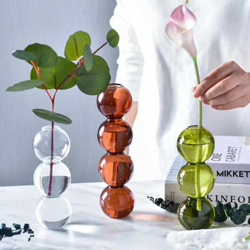 INURI Spumante Bubble cu Bile Vaza de Sticla cu Flori Aranjament Decor Acasă Sere Sticla Flori de Artă Articole pentru Desktop Decor Ornament