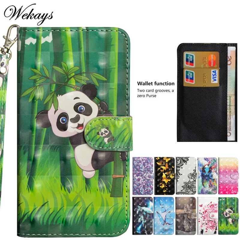 Wekays Pentru Iphone X Caz de Desene animate Drăguț Panda Piele Flip Funda Caz Pentru Coque Apple Iphone 5 5S SE 6 6s Plus 7 8 Plus Acoperi Caz
