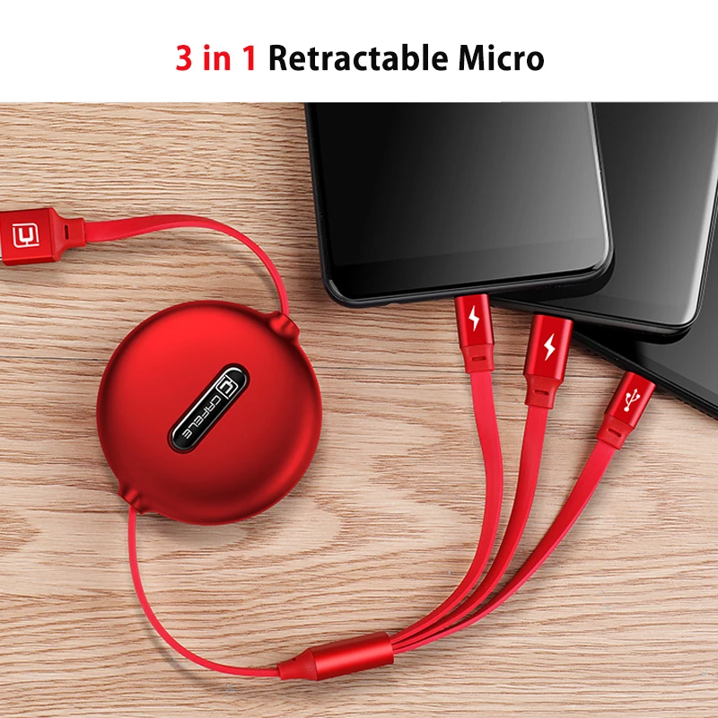 Brand 3 in 1 Retractabil Micro USB de Tip C Cablu de Încărcare pentru iPhone X XS Max de Date USB Cablu de Sincronizare pentru Huawei P20 Xiaomi Samsung