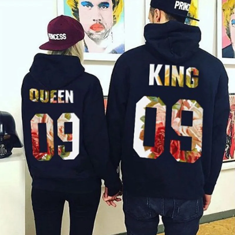 Regele Regina Hanorac cuplu Hoodies Femei Harajuku Streetwear Pulover Plus Dimensiune Drăguț Tricou hanorace
