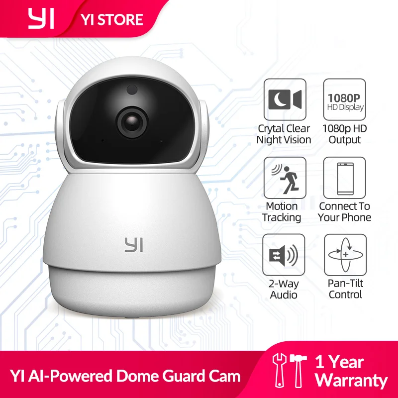YI AI-Powered 1080p Dome Paza Camera IP WiFi Acasă Sistem de Supraveghere Umane și Mișcare Plâns de Copil Anormal de Detectare de Sunet