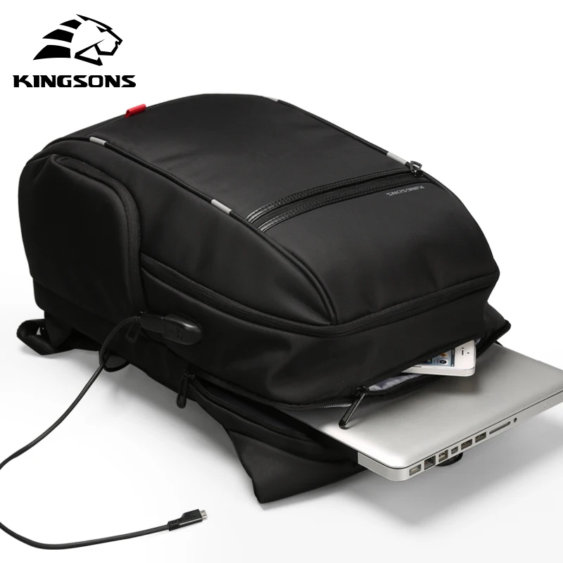 KINGSONS Extern USB de Încărcare 13.3 15.6 17.3 inch rezistent la apa Rucsac pentru Laptop Bărbați Femei Rucsac de Călătorie Elev Rucsac