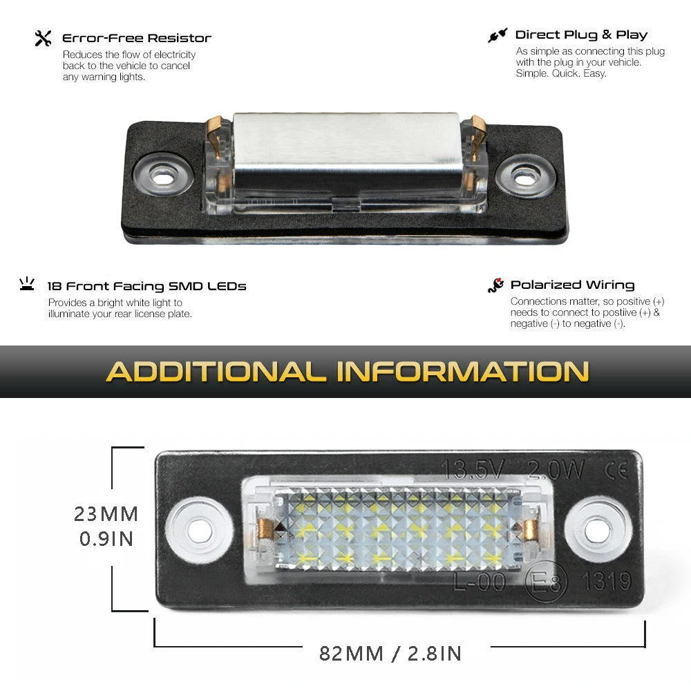 2X LED Numărul de Înmatriculare Lămpi de Lumină Pentru Skoda Superb Octavia VW Passat B5.5 B6 Caddy 3, Golf 4 Transporter T5 T6 Touran Jetta