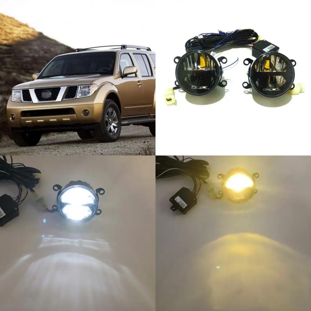 Iulie Rege 24W Bifocale Lampa de Ceață Caz pentru Nissan Pathfinder 2005-2012 2017-2019, 6000K DRL + High Beam + 4300K Low Beam