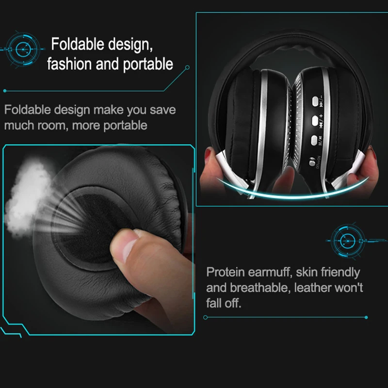 În 2020, Noile Căști fără Fir Bluetooth 5.0 Cască Stereo Gaming Muzica Căști Cu microfon Display LED Căști Auriculare