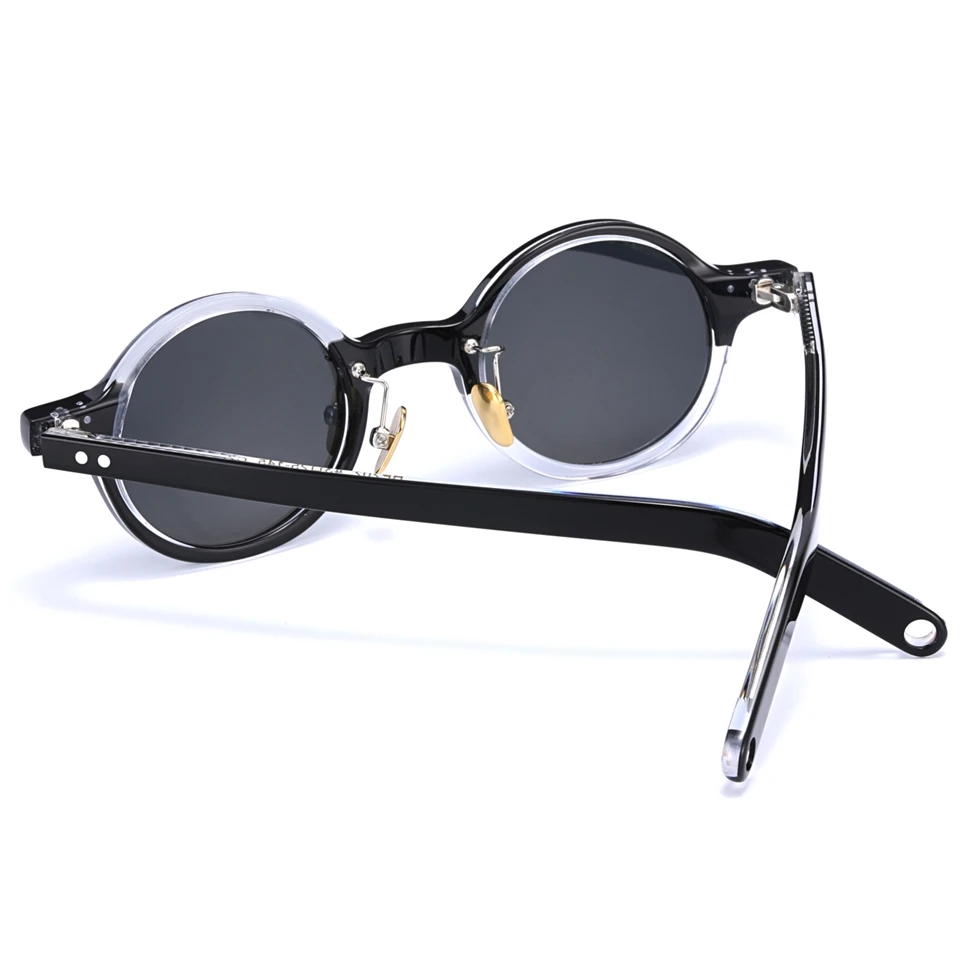 Retro Vintage de calitate personaj rotund ochelari de soare importate acetat cadru lentile polarizate de moda originale, cutie caz,