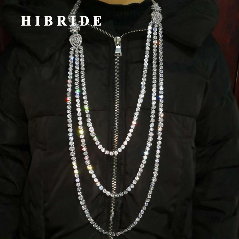 HIBRIDE Exclusiv Lanț Lung Cubic Zirconia Nunta Mireasa Dubai Seturi de Bijuterii pentru Femei de Aur de Lux Bijuterii Set N46