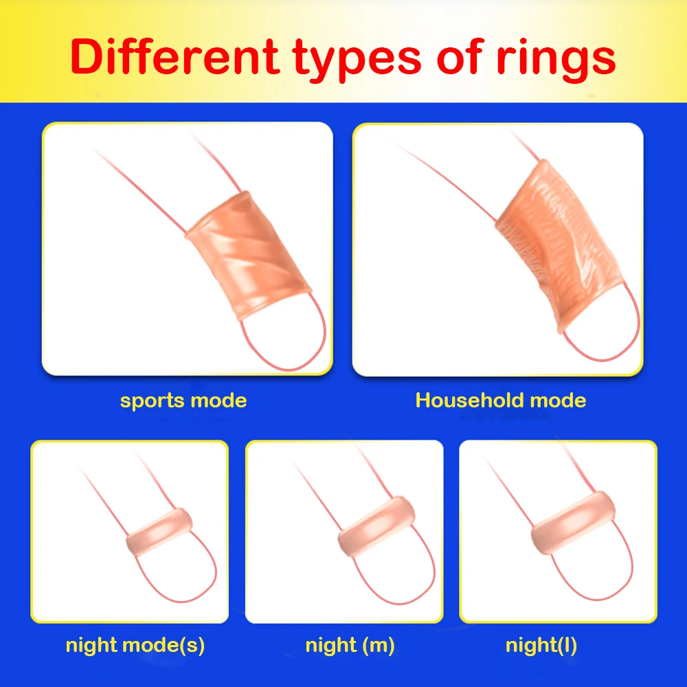 G. NORI 5PCS Preputului Corecție Penis Sleeve Două Dimensiuni Întârziere Formă de Șurub Inel Penis Cock Ring Jucarii Sexuale Pentru Bărbați Inele pentru Penis