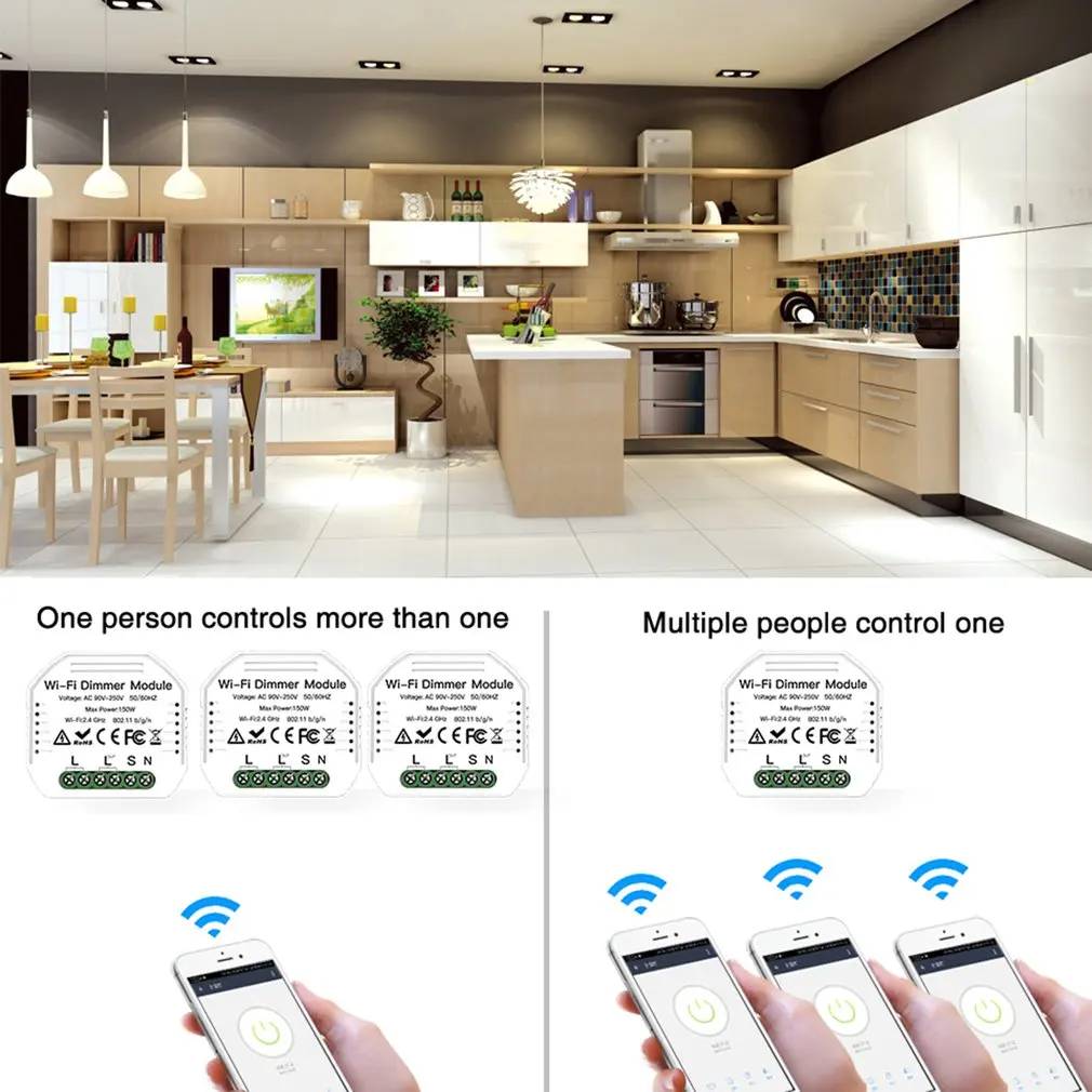 DIY WiFi Inteligent de Lumină LED intrerupator Inteligent Viață/Tuya APP Control de la Distanță 1/2 Modul Comutator,Funcționează cu Alexa Ecou de Start Google