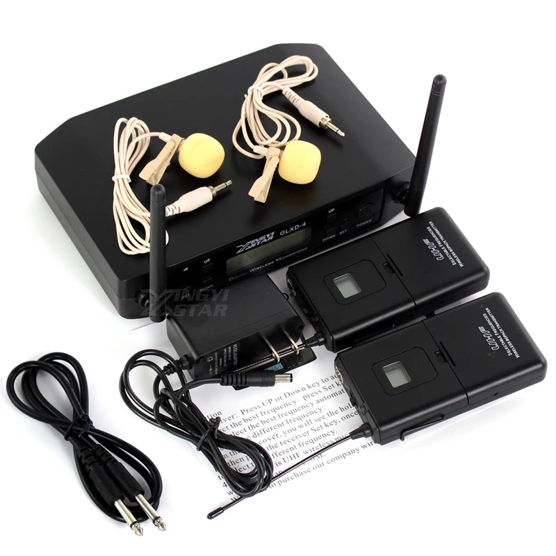 GLXD14 GLXD4 Profesionist Adevărat Diversitatea Dual Channel Karaoke Wireless UHF Rever Microfonul de tip Lavaliera Sistemul Receptor Transmițător