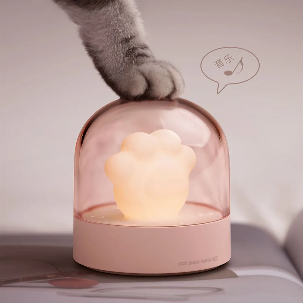 Lampa de noapte cu LED Lumini Ambientale, Desene animate Drăguț Pisica cu Gheare Forma Noptiera Muzicale Lampa Pisici Laba Lampa pentru Casa Inteligentă Utilizare