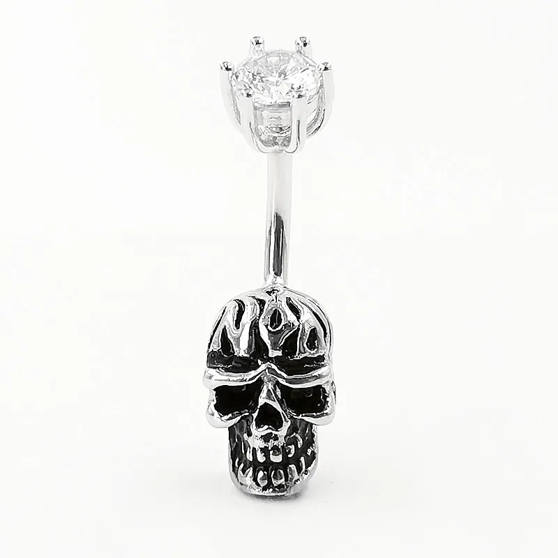 925 sterling silver skull Buric Inele forma craniului Piercing în Buric Inele Bijuterii