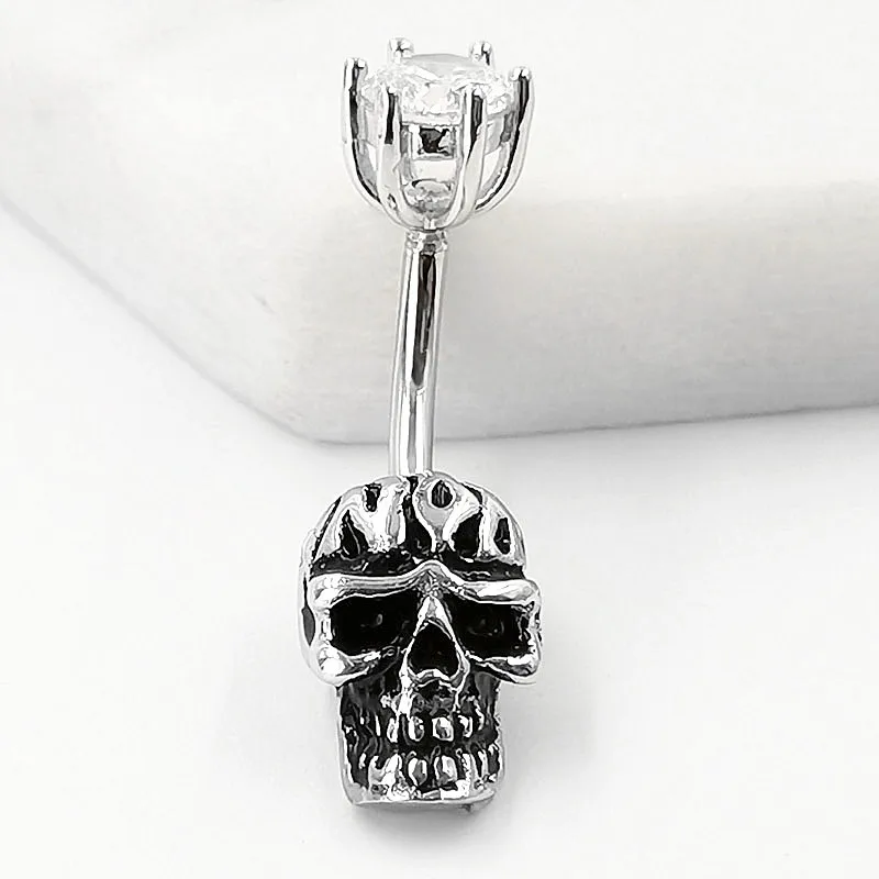 925 sterling silver skull Buric Inele forma craniului Piercing în Buric Inele Bijuterii