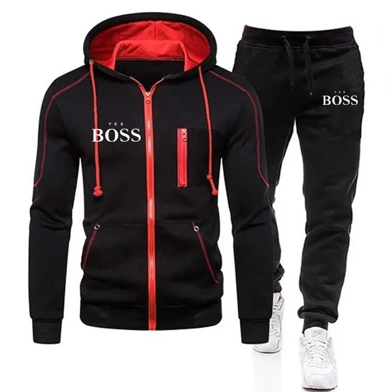 Da Boss nou brand de sport pentru bărbați costum cu fermoar hanorac sport casual toamna și iarna cald, plus Strat de îmbrăcăminte pentru bărbați