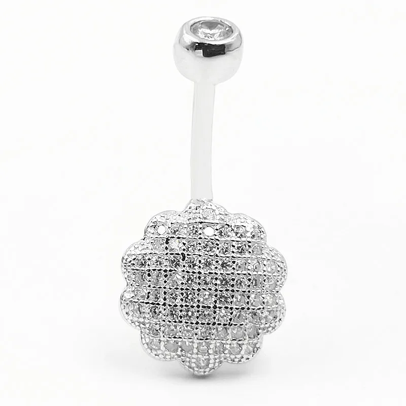 Argint 925 Buric Inel Zirconiu Cubi Sexy din Buric Piercing Bijuterii Corp Pentru Femei 1 buc