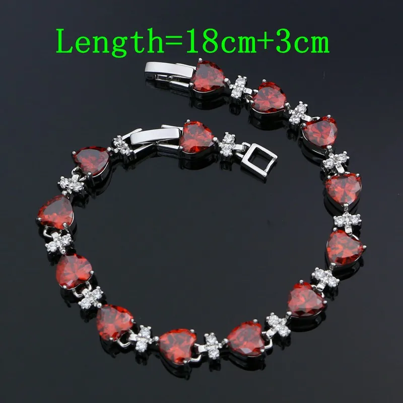 Roșu Cubic Zirconia Argint 925 Seturi de Bijuterii pentru Femei, Accesorii de Mireasa Cercei/Inel/Bratara/Colier/Pandantiv Seturi