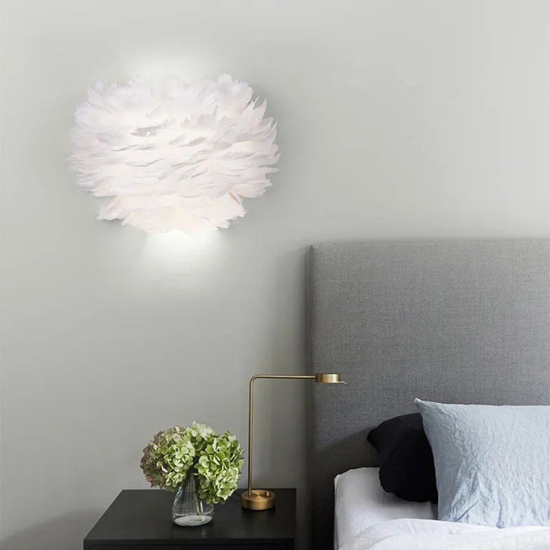Nordic lampă de perete LED simplu living modern perete creative pene lampa camera copiilor camera de nunta dormitor lampă de noptieră