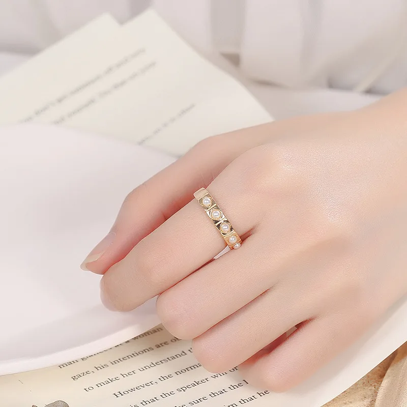 Japonia și Coreea de Sud S925 argint inel INS minoritate minimalist piața pearl inel de sex feminin de argint Joker inel inele de nunta