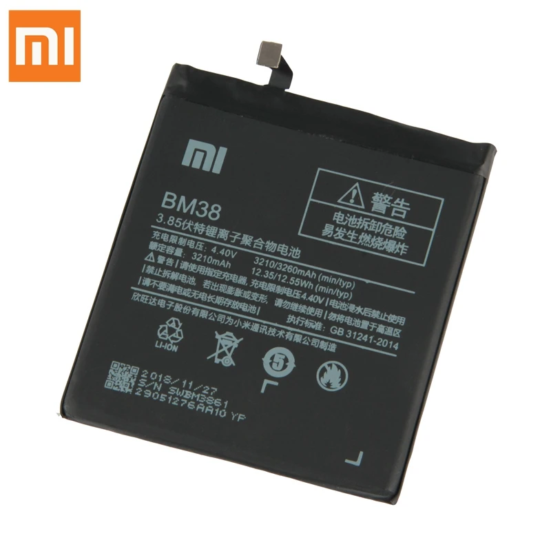 XiaoMi Original Inlocuire Baterie BM38 Pentru Xiaomi Mi 4S M4 Noi de Autentice, Baterie Telefon 3260mAh