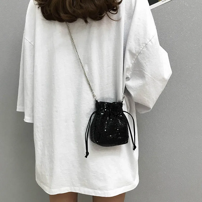 Femei geanta 2020 Moda Nouă Geantă de mână Paiete Fascicul Port Cordon Geanta Lant de Umar Messenger Mini Cheie Pungă Portofel geanta de Voiaj