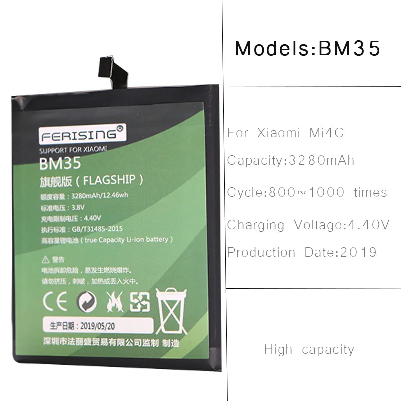 Original BM35 Bateria Telefonului pentru Mi4C Baterie Xiaomi Mi 4C Înlocuire Baterii Xiomi bateria pentru Xiaomi M4C Mi4C