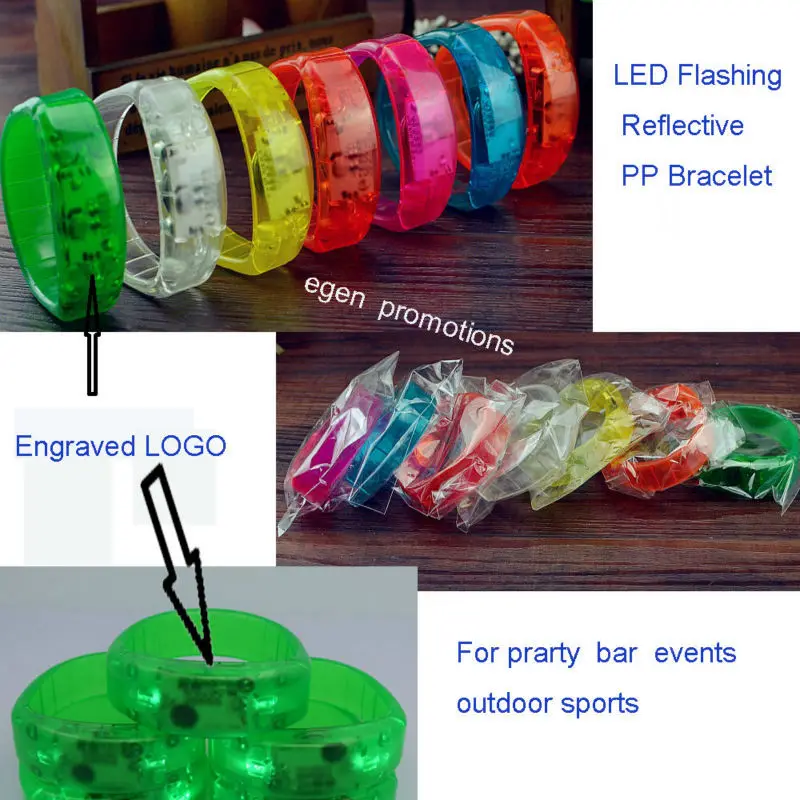 Voice control cu LED-uri lumini Reflectorizante Bratara Colorate Sport Încheietura mâinii Inel Strălucitor Bar Palmă formatii Pentru Evenimente EG-EGB201
