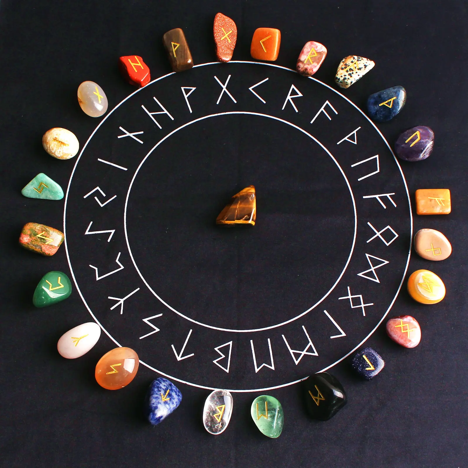 25Pcs Naturale Chakra Cristal Piatra de Culoare Forfetare-a spune Avere Divinație de Rune Stones Manual Sculptura Reiki de Vindecare Decor