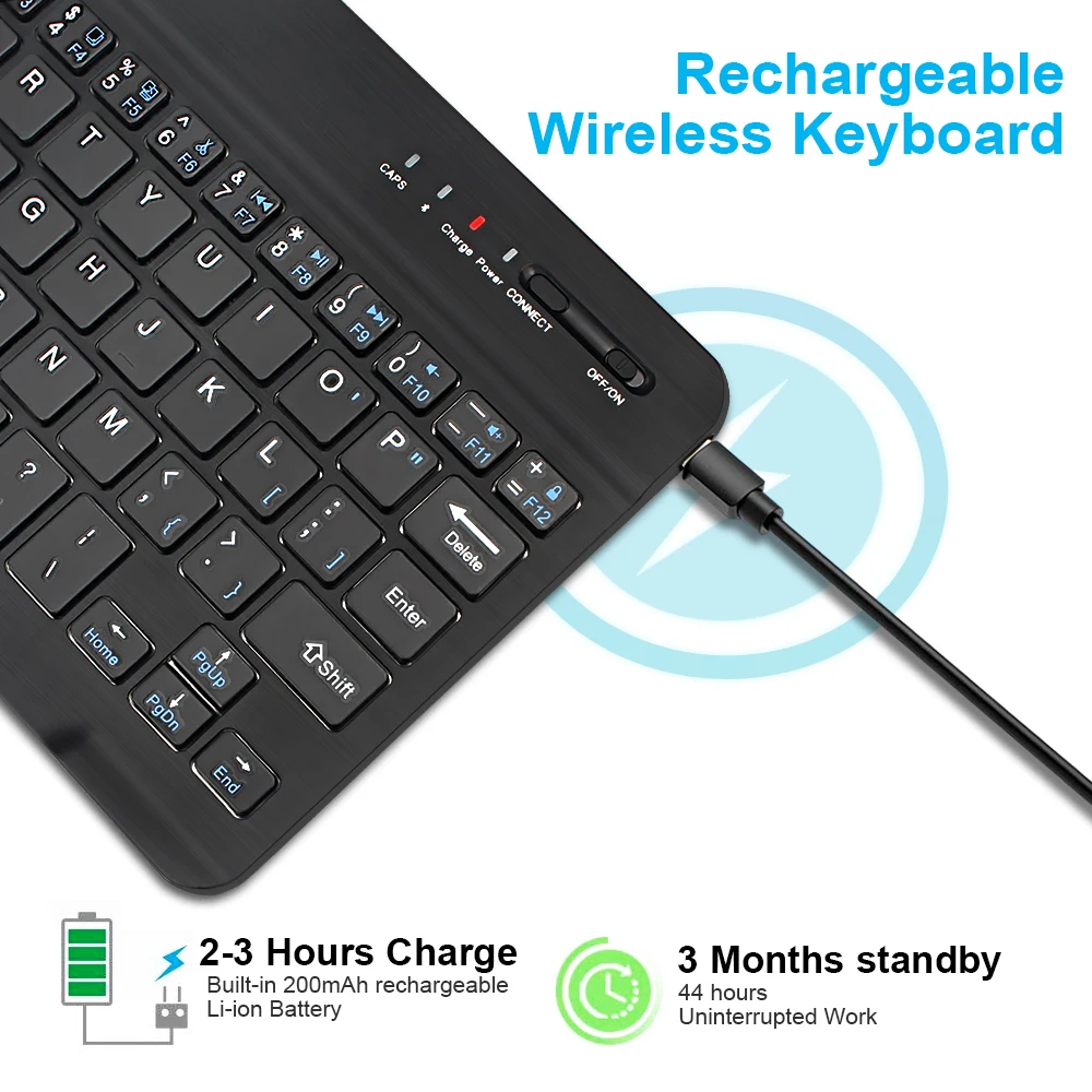 Mini Tastatura Wireless Bluetooth Tastatură Pentru ipad Tableta Telefon Cauciuc taste Reîncărcabilă tastatură Pentru Android ios Windows